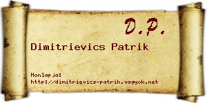 Dimitrievics Patrik névjegykártya